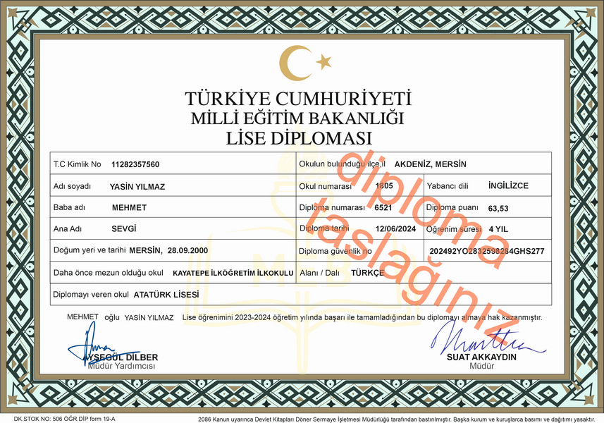 Diploma örneği 11